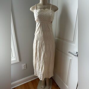 chinese dress ladies MANGO Selection Cream / Black Satin & Lace Camisole Dress UK S  Reliked